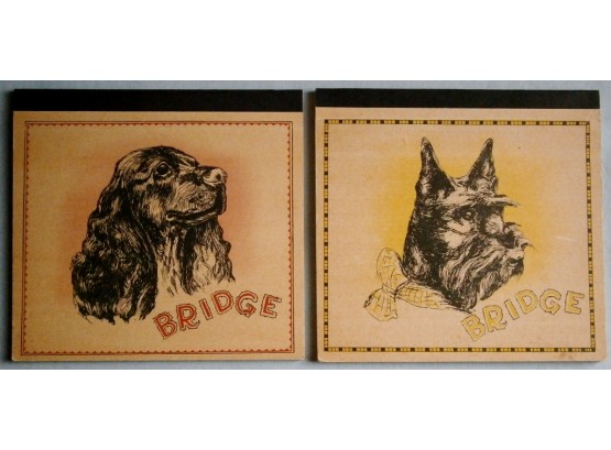 2 Bridge Pads With Images Of Dogs ( Scottie & Spaniel)