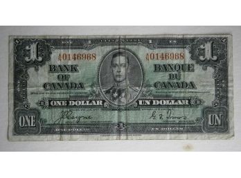 BANK OF CANADA 1937 One Dollar Bank Note