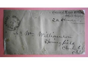 1888 General Land Office Partial Cover With FREE Franking