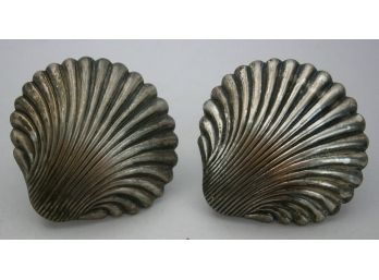 Sterling Silver Figural Seashell Earrings