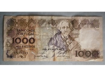 PORTUGAL 1000 Escudos 1986 Bank Note