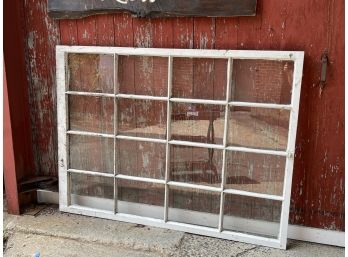 A Very Large 16 Pane Antique Window, 63x47 Inches