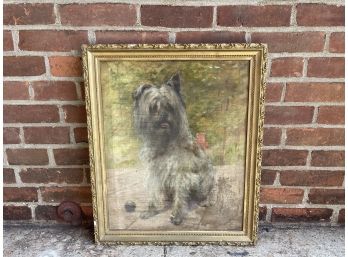 A Framed Cairn Terrier Painting