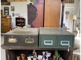 Two Vintage File Cabinets