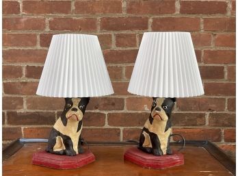 A Pair Of Cairn Terrier Lamps