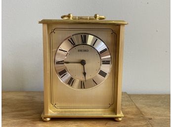 A Vintage Seiko Solid Brass Table/Desk Carriage Clock