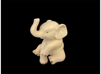 A Miniature Porcelain Lenox Elephant, Chip On Ear