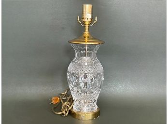 A Gorgeous Waterford Ring Of Kerry Crystal & Brass Lamp