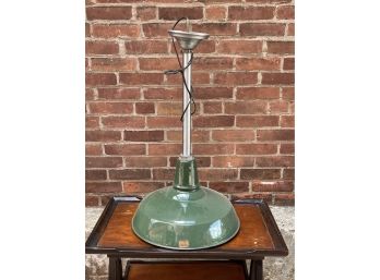 A Green Vintage Enamel Ceiling Lamp