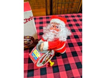 Vintage 1960s Santa Claus Drummer & Box Santa