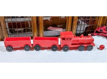 Awesome Bright Red Christmas Wooden Train