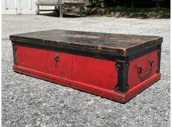 A Primitive Painted Pine Tool Box