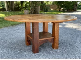 A Large Bespoke Reclaimed Pine Dining Table By Noted Local Furniture Maker Joe Rizzo/Country Road