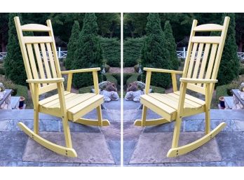 A Pair Of Painted Wood Porch Rockers
