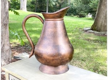 A Mammoth Antique Copper Pitcher - Almost 2' High!