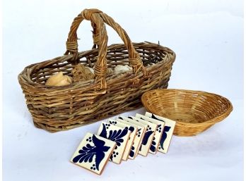 Baskets, Small Delft Tile Coasters, And More