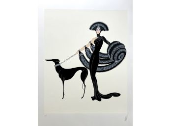 An Original Large Signed Serigraph 'Symphony In Black' And Description By Erte, French (1892-1990)