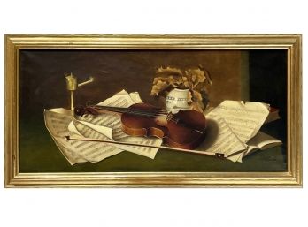 A 19th Century Oil On Canvas, JNW Brink 'A Still Life With Violin'