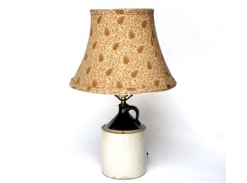 An Antique Crock - Fitted For Electricity As Lamp