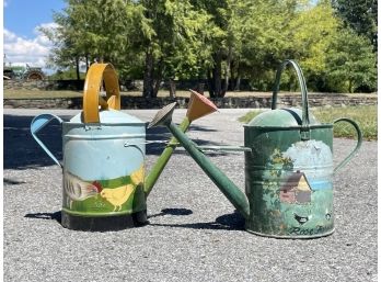 Adorable Tole Painted Watering Cans