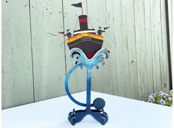 A Charming Nautical Themed Metal Balance Artwork