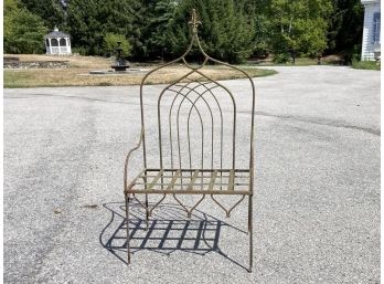 An Antique Wrought Iron Gothic Revival Garden Seat