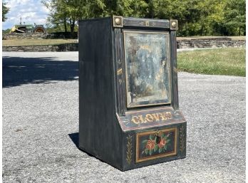 A Large 19th Century Tole Painted Spice Box 'Cloves'