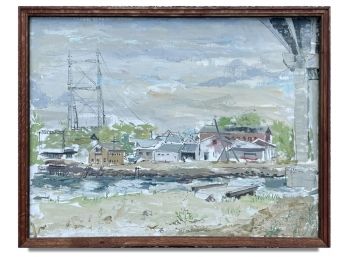 A Large Vintage Oil On Canvas, Coastal Scene, By Ben Feder