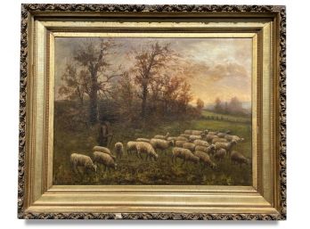 A 19th Century Hudson River School Oil On Canvas, A. Palmer, From The Famed Amrita Club In Poughkeepsie, NY