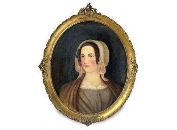 An 18th Century Oil On Canvas Portrait In Period Gilt Wood Frame