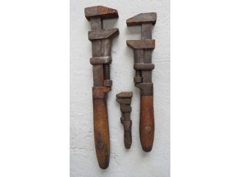 A Trio Of Early Adjustable Wrenches Inc. Coes Wrench Co., Worcester Mass