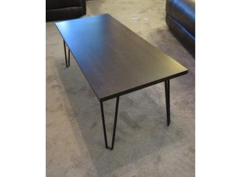 Wooden Coffee Table With Iron Hairpin Legs