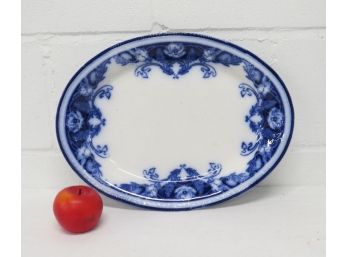 Large Sized Victorian Flow Blue Platter - Paris Pattern