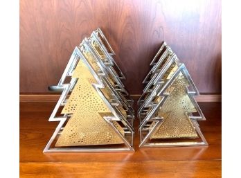 Set Of 6 Christmas Tree Candle Holders In Two Sizes
