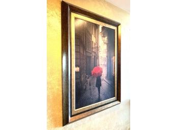 Framed Print Transfer To Canvas, 'Red Rain' By Stefano Corso