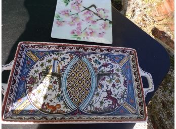 Fancy Portugal Tray And Floral Dish