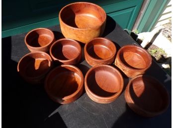 Large Lot Of Wooden Bowls 9