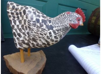 Carved Wood Rooster