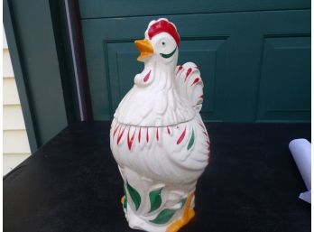 Hand Painted Rooster Cookie Jar