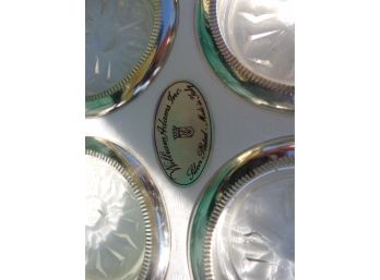 Silver Plate And Glass Coasters