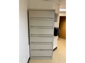 A Six-Drawer Flip-Top Lateral Filing Cabinet By Tennsco #2