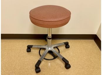 Adjustable Height, Backless Swivel Stool With Caster Feet