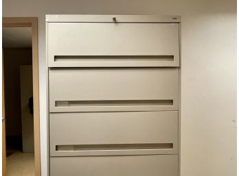 A Six-Drawer Flip-Top Lateral Filing Cabinet By Tennsco #1