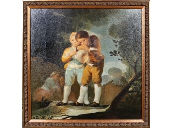 Board Print Of 'Children Blowing Up A Bladder' By Francisco De Goya