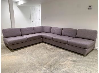 Gray/Lavender Armless Sectional Sofa
