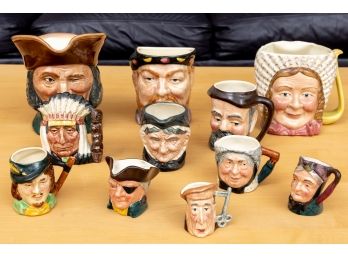 Collection Of Porcelain Decorative Caricature Mugs & Vessels