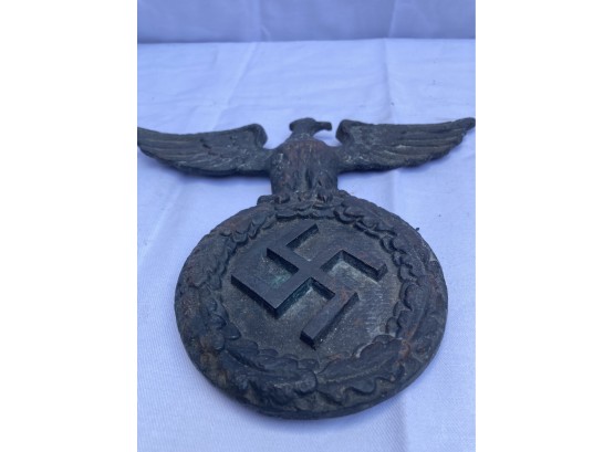 Original WORLD WAR 2 German Bronze Grave Marker- Army Eagle And Rune