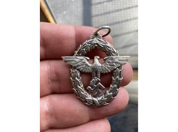 Original World War 2 German Army Eagle Silver Badge- Set In .900 Silver Bale
