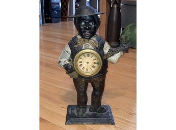 RARE Original Late 19th Century BRADLEY AND HUBBARD Blinking Sambo Cast Iron Clock