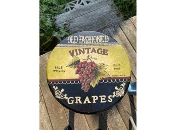 Painted Grape Decorated Bar / Kitchen Stool